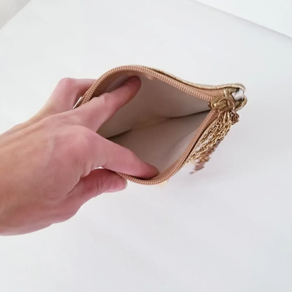 5/$25 Gold glitter cosmetic bag